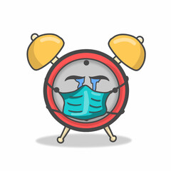 Cute clock character vector template design illustration