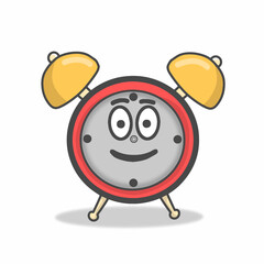 Cute clock character vector template design illustration