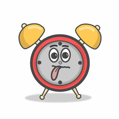 Cute clock character vector template design illustration