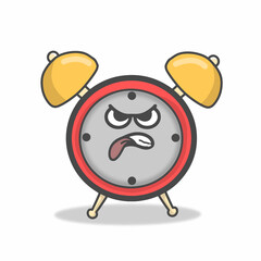 Cute clock character vector template design illustration