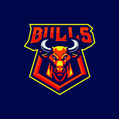 Bull mascot logo design illustration