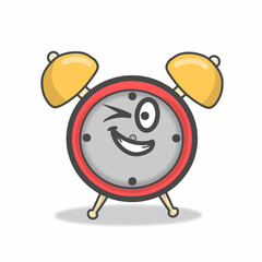 Cute clock character vector template design illustration