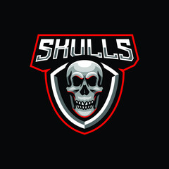 Skulls mascot logo design illustration