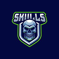 Skulls mascot logo design illustration