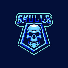 Skulls mascot logo design illustration