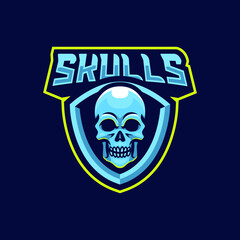 Skulls mascot logo design illustration