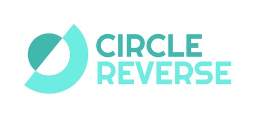 circle reverse blue modern sign logo concept design illustration