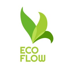 eco flow green nature leaves logo concept design illustration
