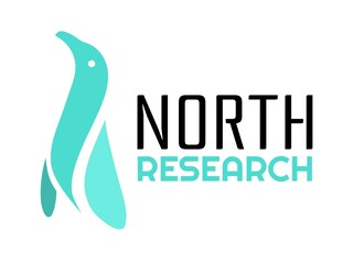 north research blue penguin logo concept design illustration