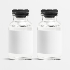 Medicine glass bottle with blank white label