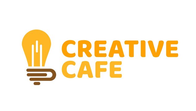 creative cafe lamp and coffee cup logo concept design illustration