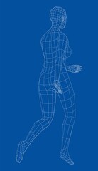 Obraz na płótnie Canvas Wireframe walking woman. Vector