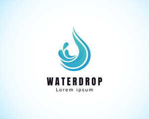 Fototapeta premium water drop logo creative water drop art draw mineral aqua logo