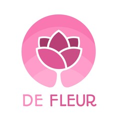 pink beauty flower logo concept design illustration