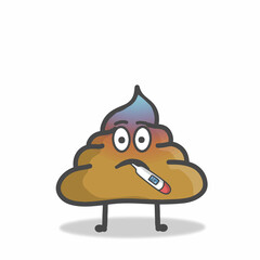 cute poop character flat cartoon vector design template illustration