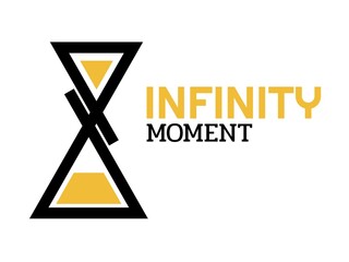 Infinity Moment time sand hourglass logo concept design illustration