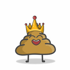 cute poop character flat cartoon vector design template illustration