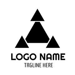 quad four Triangle icon Abstract Monogram logo concept design illustration