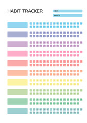 Habits Tracker for a Month. Simle Template. Design for organizer or planner. Printable page