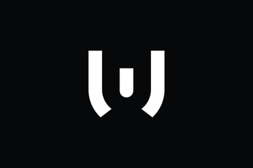 WU logo letter design on luxury background. UW logo monogram initials letter concept. WU icon logo design. UW elegant and Professional letter icon design on black background. W U UW WU