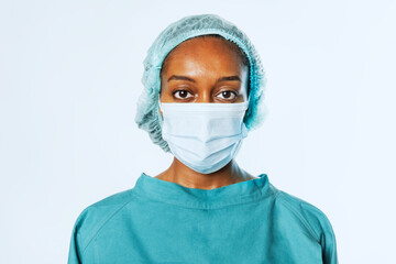 Female doctor wearing surgical mask