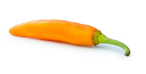 fresh yellow chilli isolated on white background