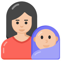 
Mother with kid, motherhood flat icon 

