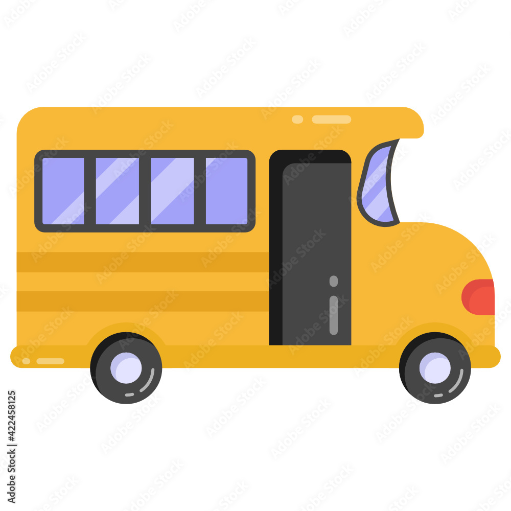 Canvas Prints a flat style vector design of school bus,