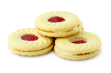 cracker sandwich isolated on white background