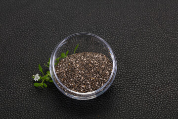 Dietary Chia seeds in the bowl