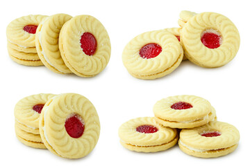 cracker sandwich isolated on white background