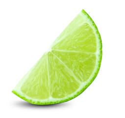 Fototapeta na wymiar lime or green lemon isolated on white background