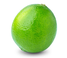 lime or green lemon isolated on white background