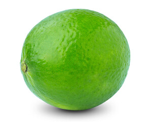 lime or green lemon isolated on white background