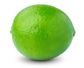 lime or green lemon isolated on white background