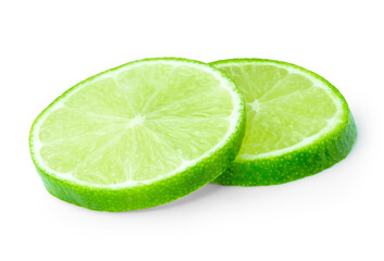 lime or green lemon isolated on white background