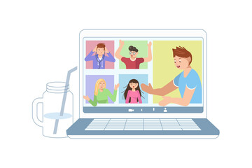 Different People taking part in video conference