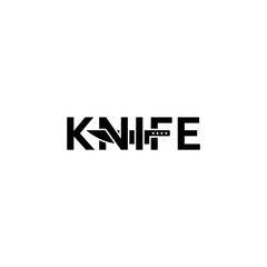 Knife lettering, creative logo design.