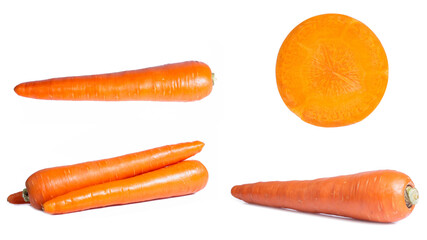 collection mix set carrot isolated on white background