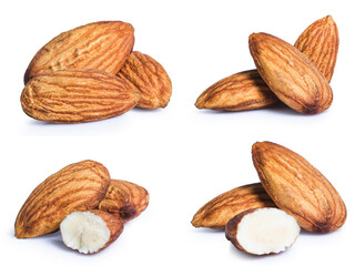 collection mix set Almond isolated on white background