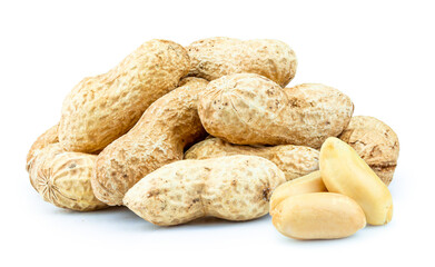 Peanuts isolated on white background