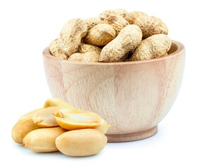 Peanuts isolated on white background
