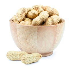 Peanuts isolated on white background