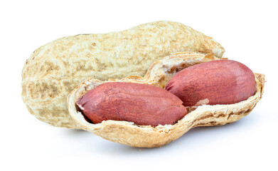 Peanuts isolated on white background