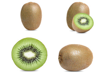 collection mix set kiwi isolated on white background