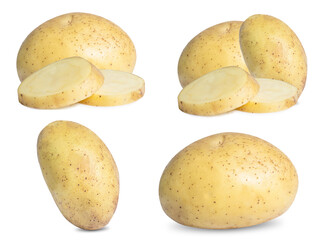 collection mix set potato isolated on white background