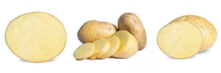 collection mix set potato isolated on white background