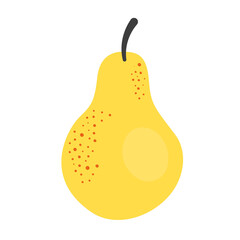 Simple single cute pear. Healthy food, vitamins, fruit. Illustration in flat style