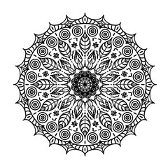 Mandala. Vintage decorative elements. Oriental pattern. Anti-stress therapy. Logo of yoga. Mandala for coloring. Decorative round ornaments.