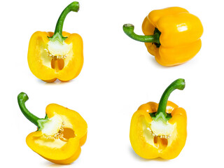 collection mix set sweet pepper isolated on white background